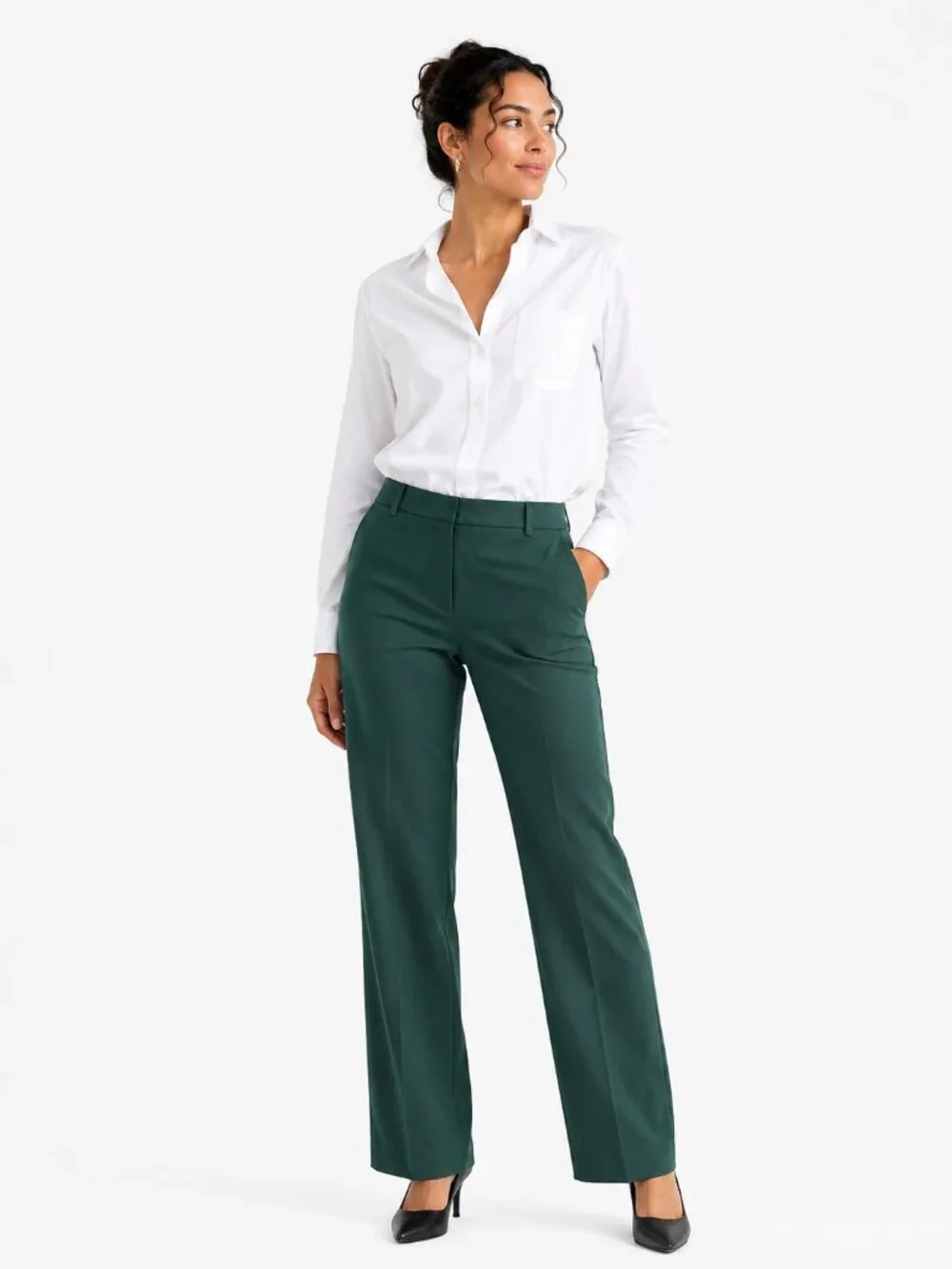J.Crew 100% Wool Dress Pants Size 14 Green Straight Leg Career Office